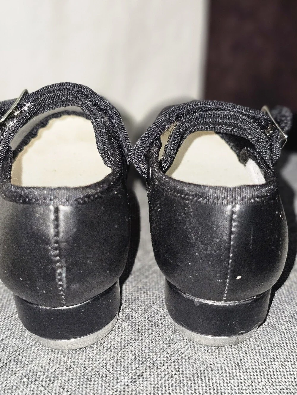 Capezio Black Girls Mary Jane Tele Tone Tap Shoes Sz 10M